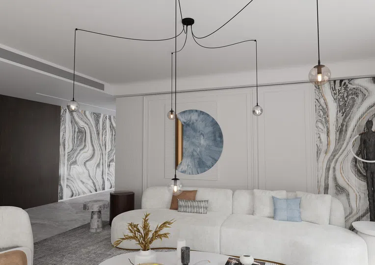 Lampa Wisząca Gigi 5 Bl Mix 939/5 5Xe14 transparentna/grafitowa/miodowa