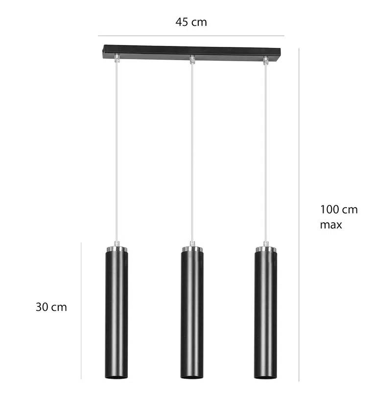 Lampa Wisząca Luna 3956/3 3Xgu10 czarna