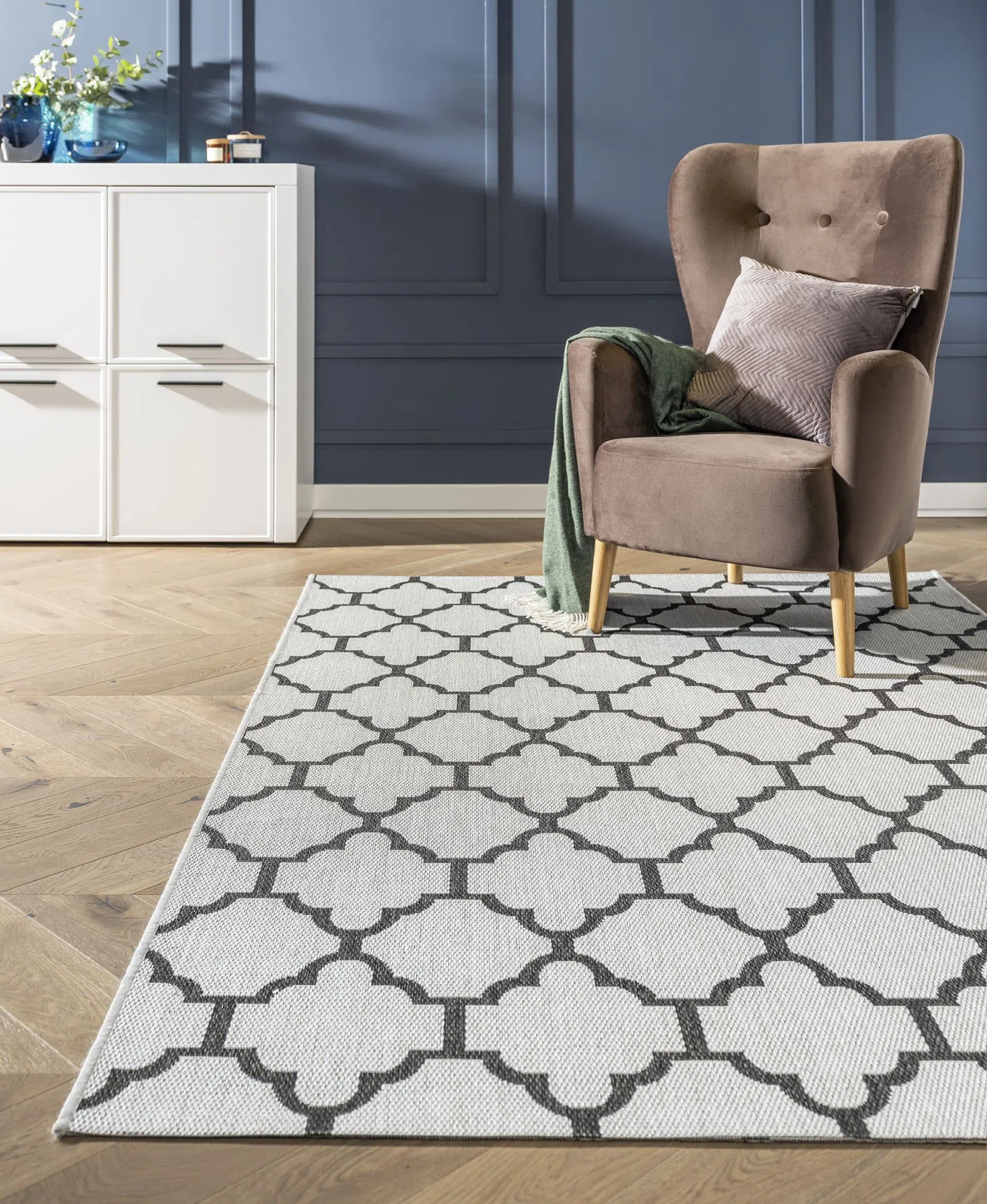 Dywan marokańska koniczyna szary