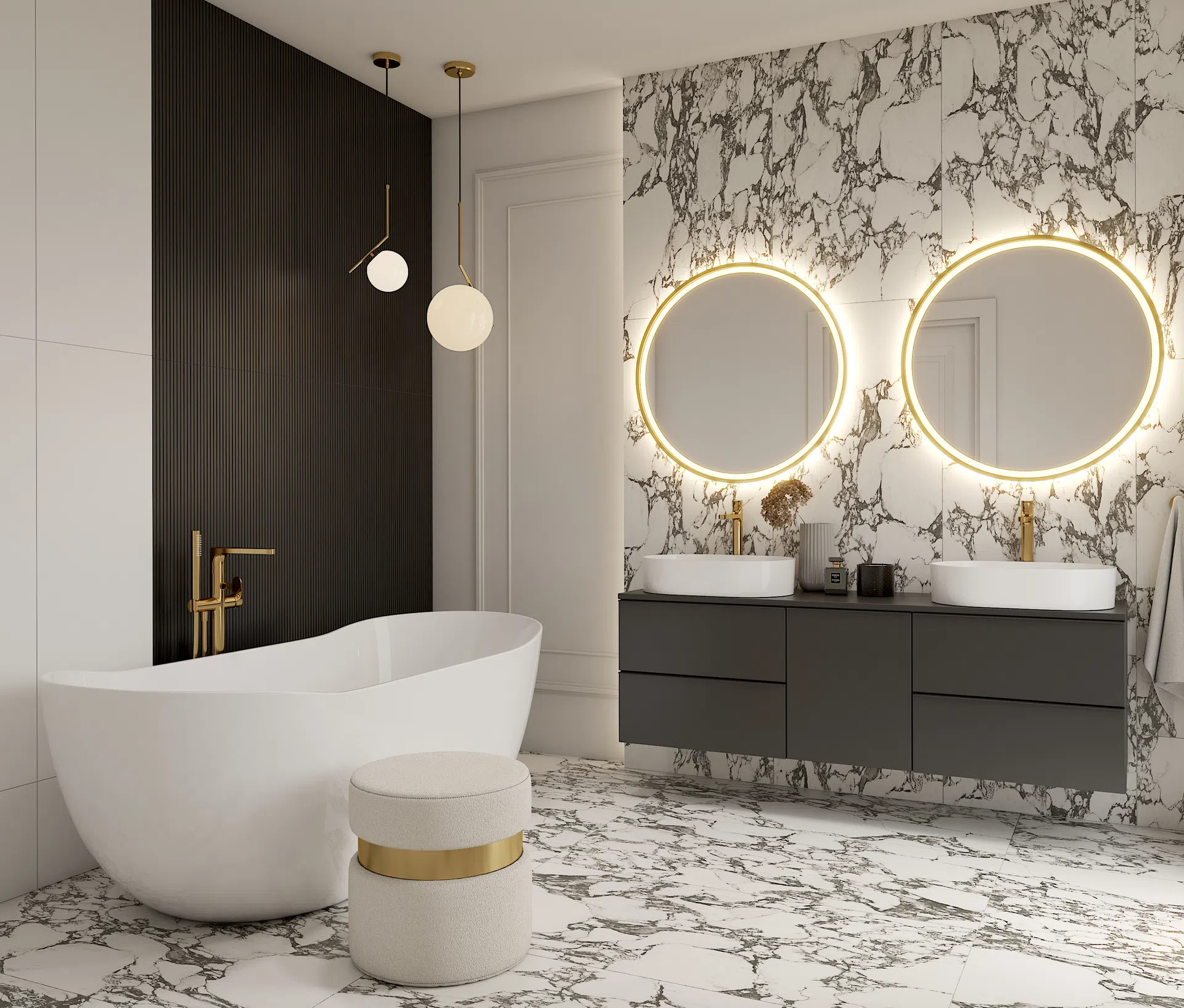 Elegancka łazienka z wanną