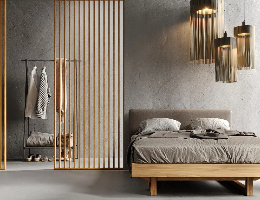 Lamele w sypialni - aranżacje