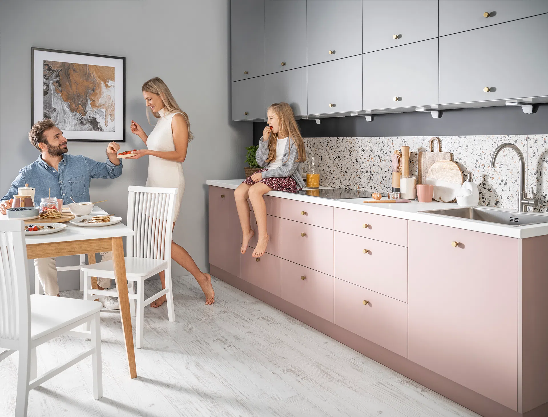 Nowoczesna kolorowa kuchnia