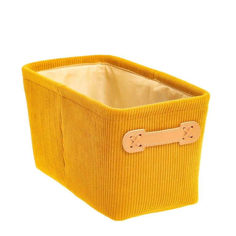 Kosz łazienkowy LOMES musztardowy 16x31x15 cm