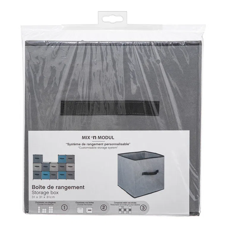 Koszyk do przechowywania HUMBO szary 31x31x31 cm