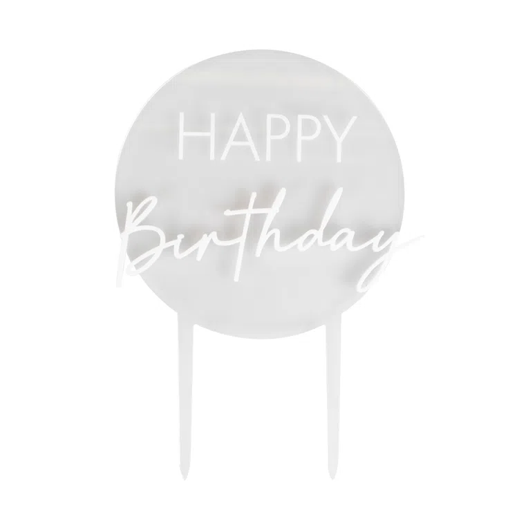 Napis PARTYTIME na tort "Happy Birthday"