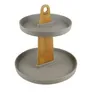 Patera CAKE STAND ceramiczna szary 26x28 cm