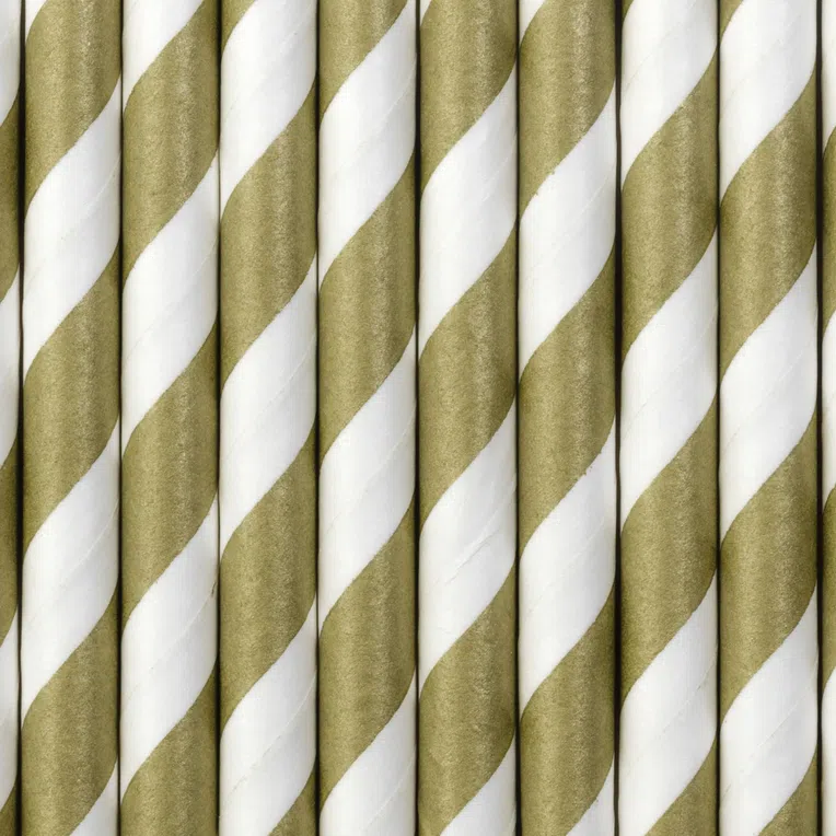 Słomki GOLD papierowe złote 10 szt. 19,5 cm