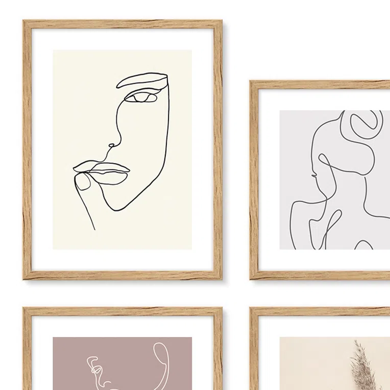 Zestaw obrazów REED trzcinka 2 x 30x30 cm + 2 x 30x40 cm