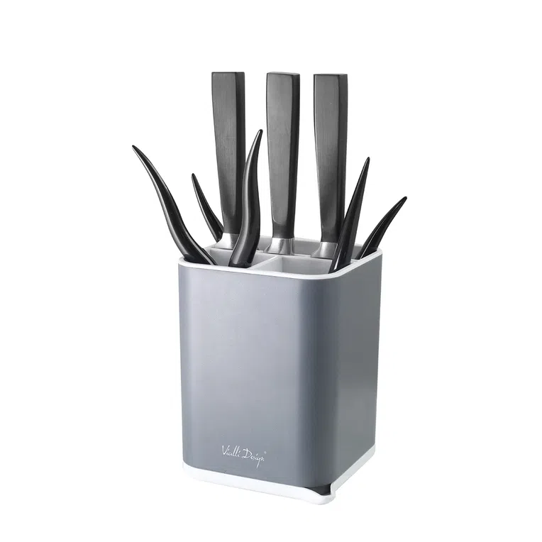 Ociekacz LIVIO DUO na sztućce szary 11x11 cm