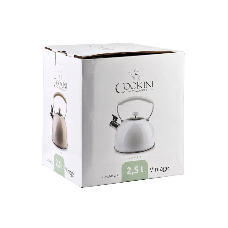 Czajnik VINTAGE z gwizdkiem biały 2,5 l