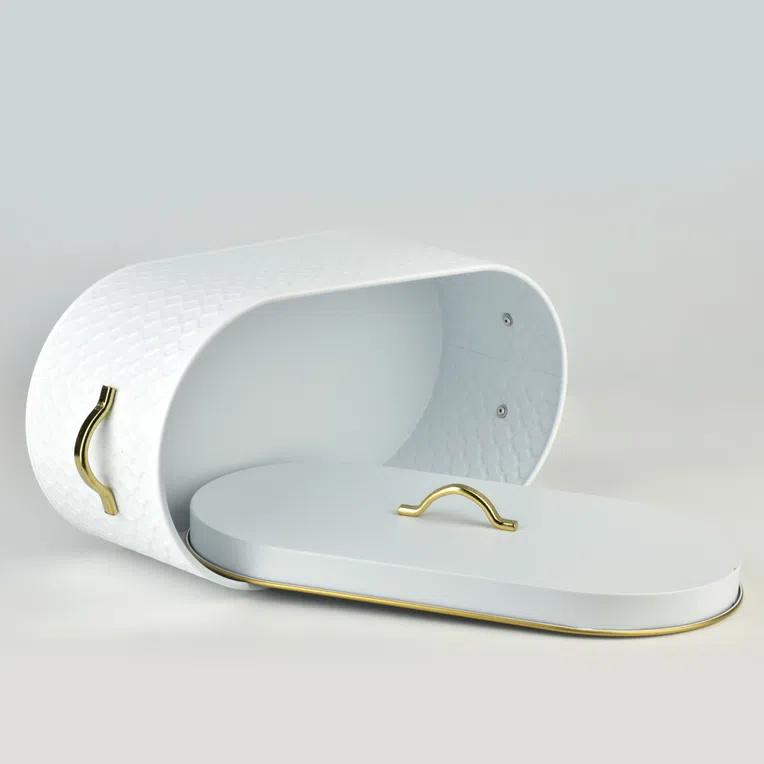 Chlebak SANDY WHITE ze złotymi elementami 18x34 cm