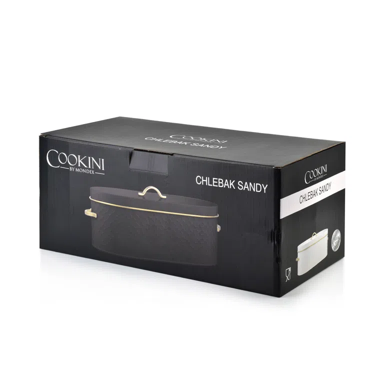 Chlebak SANDY WHITE ze złotymi elementami 18x34 cm