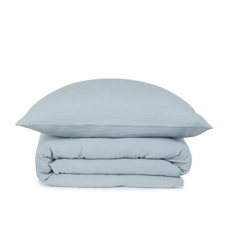 Komplet pościeli muślinowej MUSLIN grafitowa 140 g/m2 160x200 cm