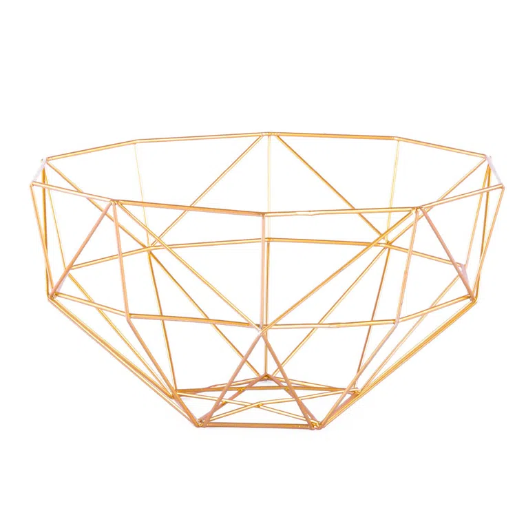 Koszyk SLING metalowy złoty 28x29 cm