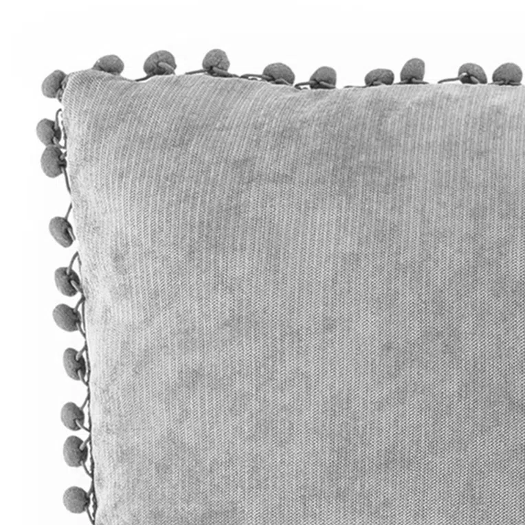 Poszewka ESLOV z pomponami szara 45x45 cm