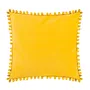 Poszewka ESLOV z pomponami musztardowa 45x45 cm