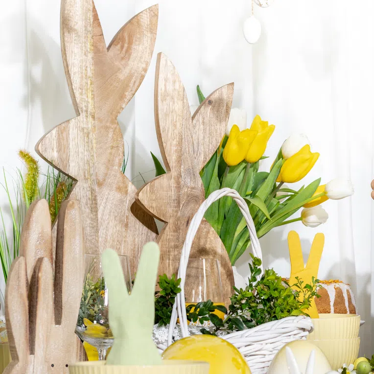 Dekoracja TOBY drewniany zając wielkanocny 20x55 cm