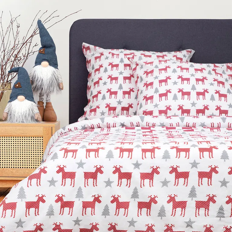 Pościel AIRE bawełniana w renifery 220x200 cm