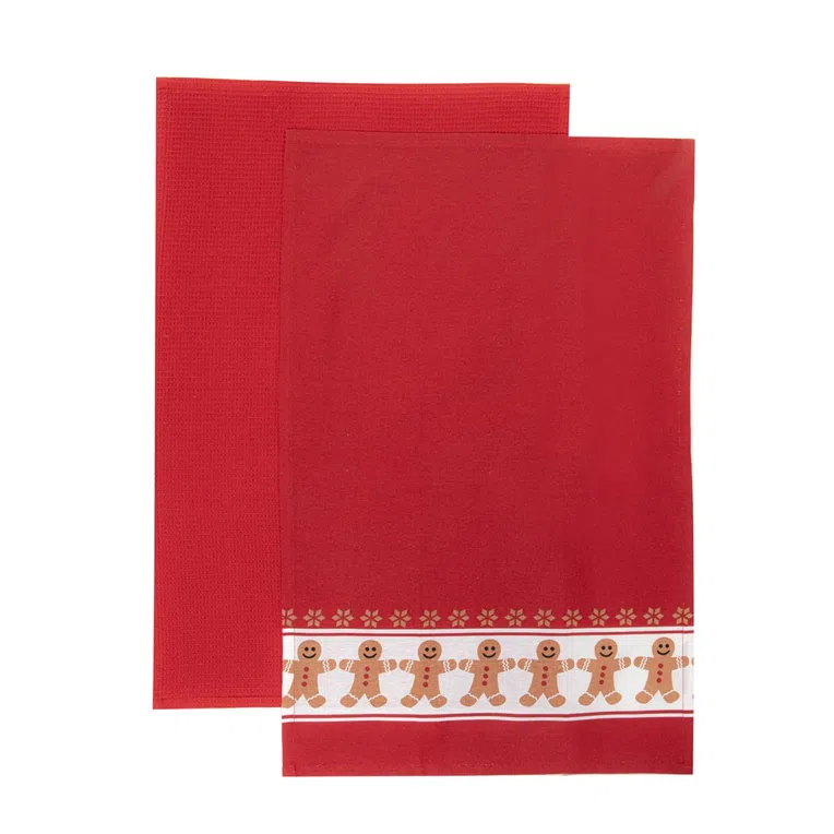 Zestaw ścierek kuchennych BISCOTTO czerwonych 2*45x70 cm