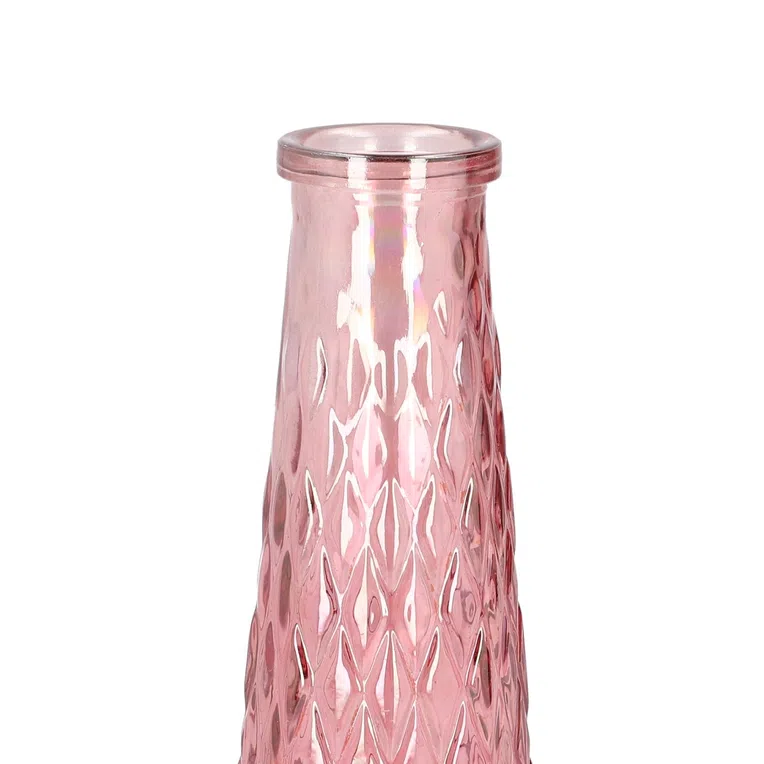 Wazon ARCHIE z tłoczeniem różowy 7x22 cm
