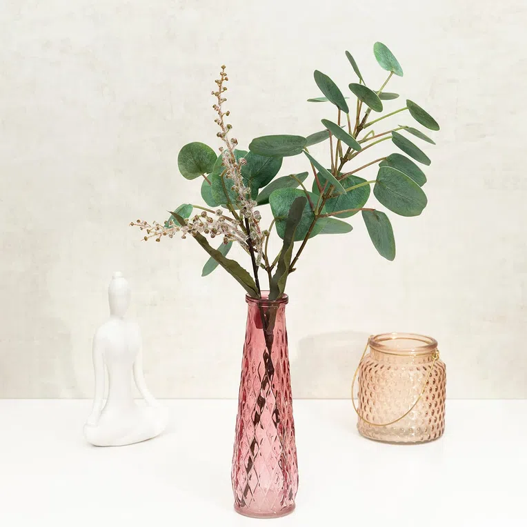 Wazon ARCHIE z tłoczeniem różowy 7x22 cm