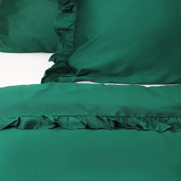 Pościel SELIN satynowa ciemnozielona 160x200 cm