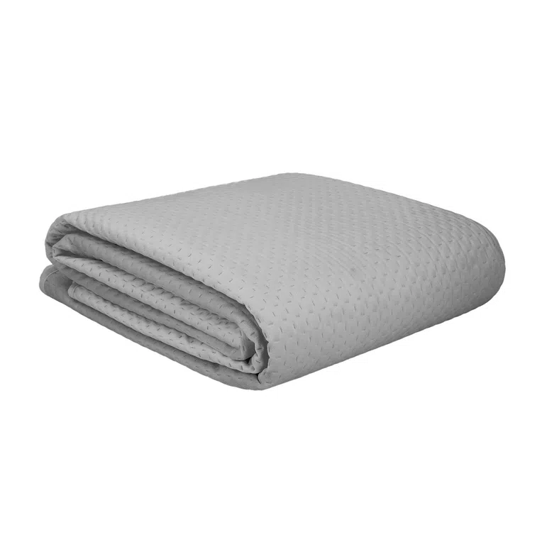 Narzuta ZEMI welurowa z wytłoczeniami szara 200x220 cm