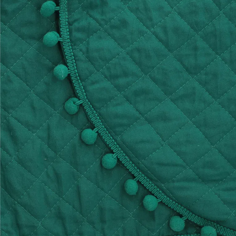 Narzuta BRENDA z pomponami zielona 200x220 cm