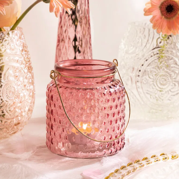 Lampion FIG różowy 10x11 cm