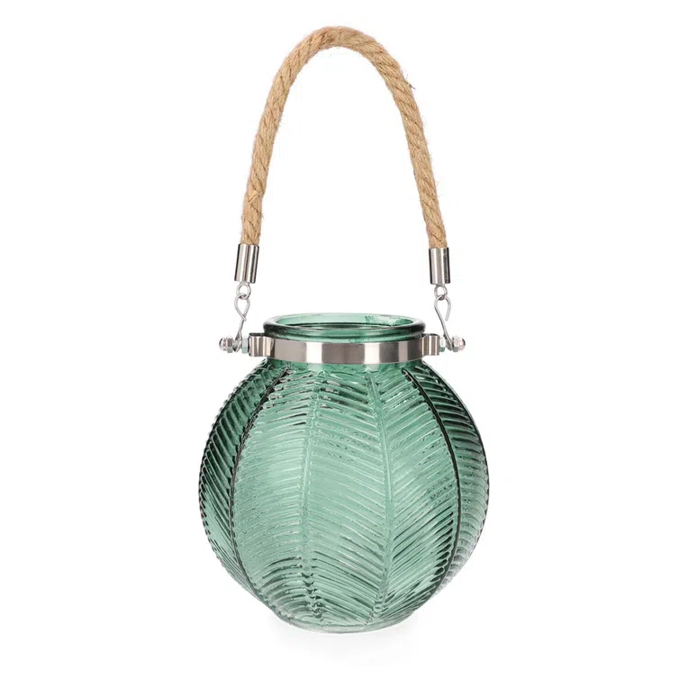 Lampion BLOMST ciemnozielony 8x14 cm