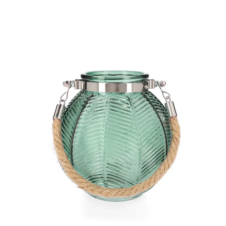 Lampion BLOMST ciemnozielony 8x14 cm