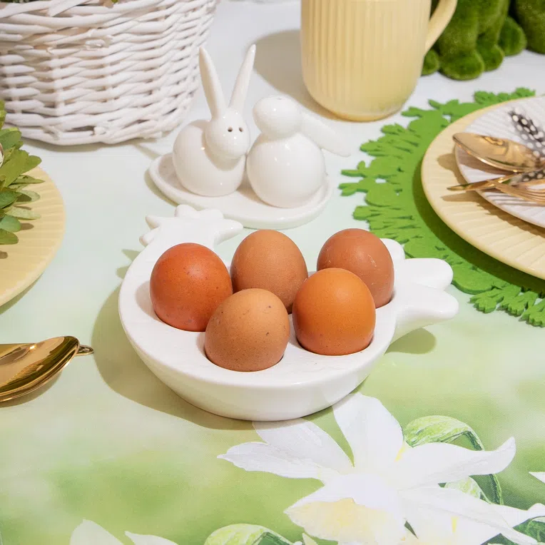 Patera ADIE na jajka biała 20x18 cm