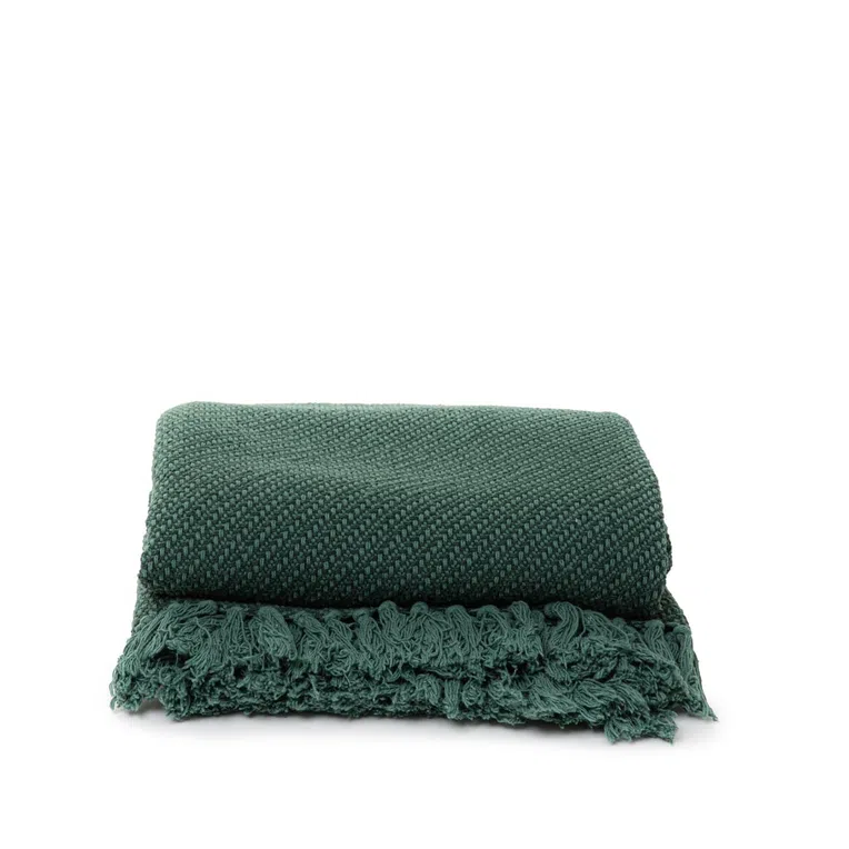 Pled MORRIS z frędzlami zielony 130x170 cm