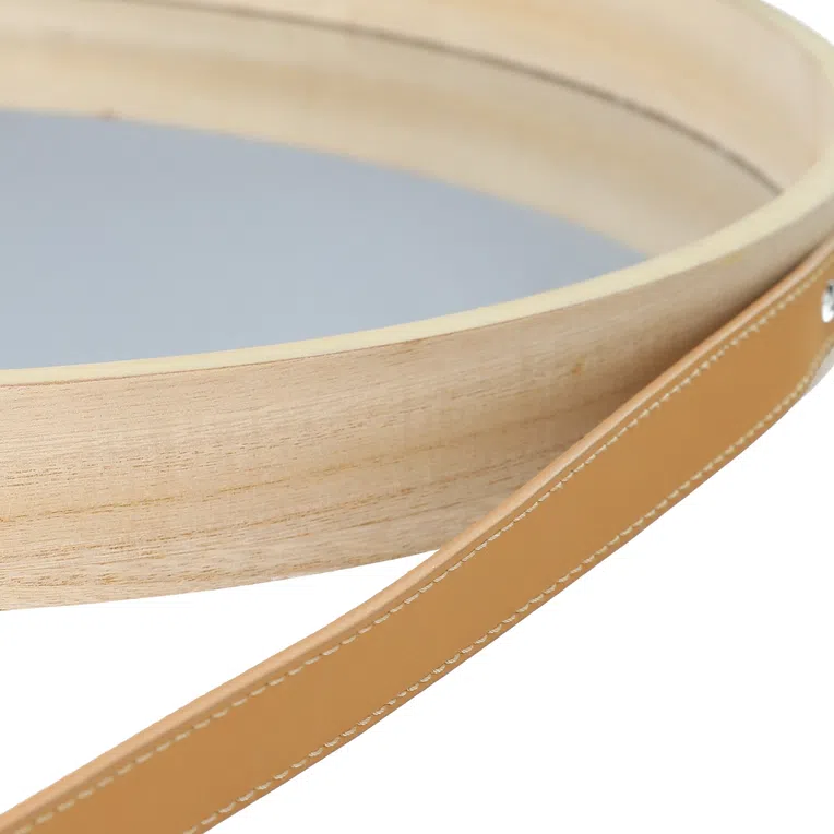 Lustro SCANDI WOOD wiszące na pasku 50x50 cm