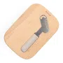 Maselniczka EASY COOK biała z pokrywką z drewna bukowego i nożykiem ze stali nierdzewnej 17x11 cm