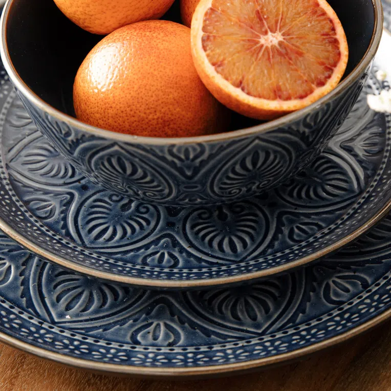 Talerz INDIE deserowy granatowy 21 cm