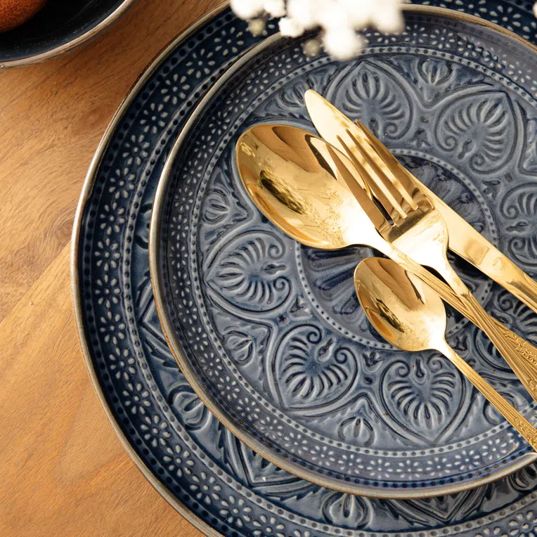 Talerz INDIE deserowy granatowy 21 cm