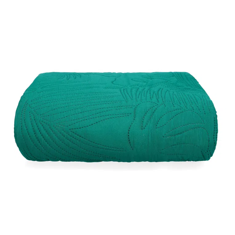 Narzuta FRIDA dwustronna w liście zielona 200x220 cm