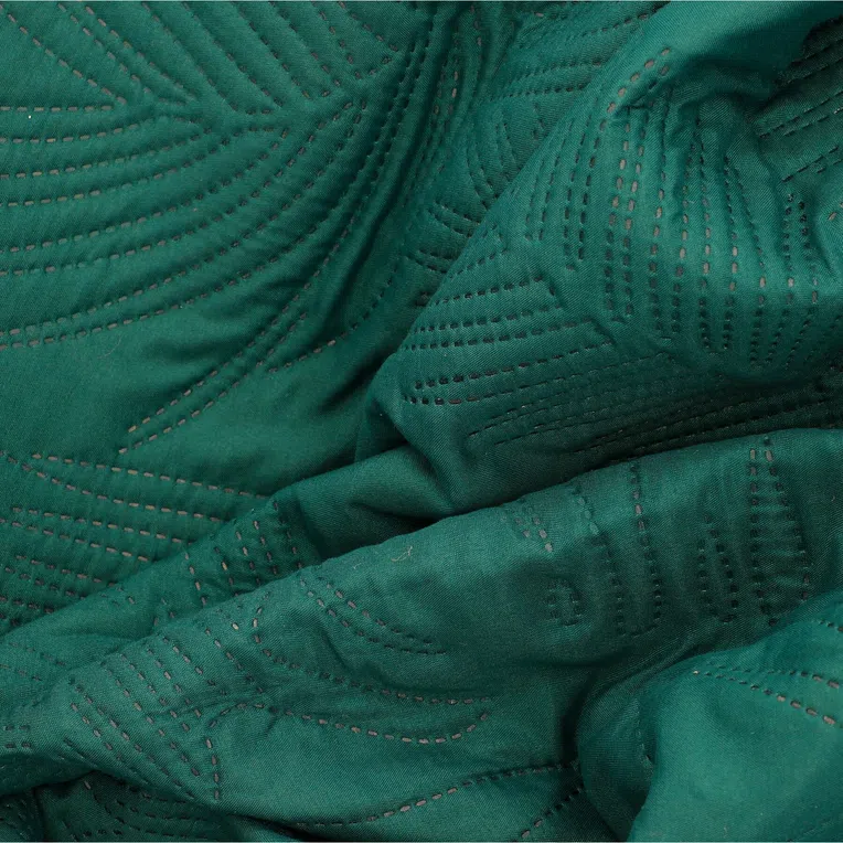 Narzuta FRIDA dwustronna w liście zielona 200x220 cm