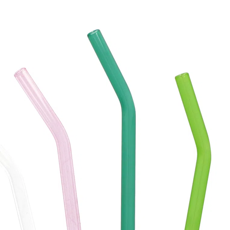 Zestaw słomek RIJO kolorowych szklanych z czyścikiem 5 szt.