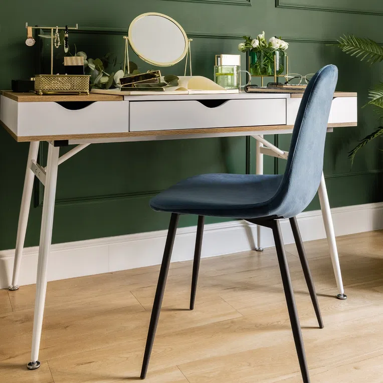 Krzesło SLANK welurowe kobaltowe 44x52x85cm