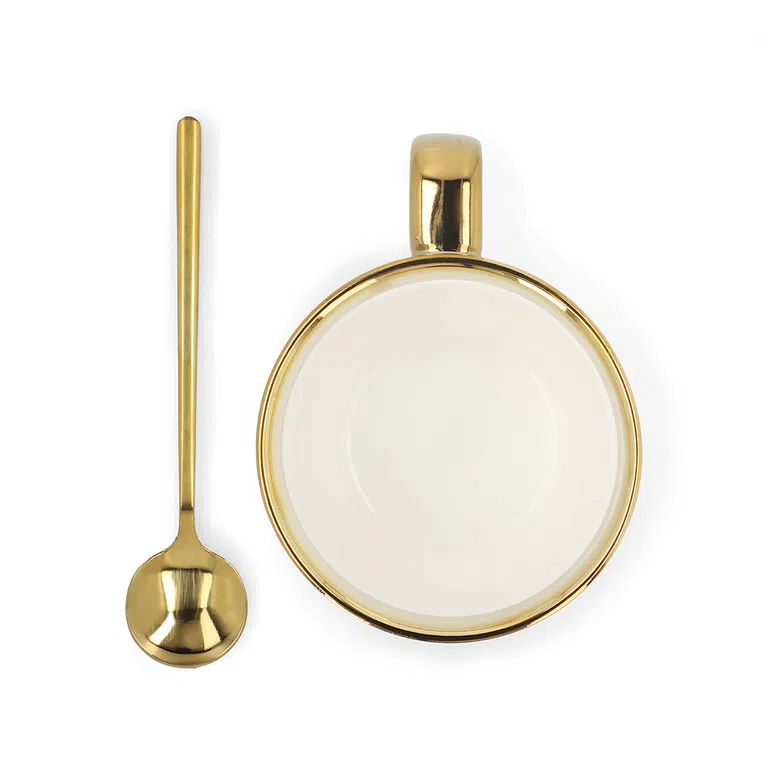 Kubek SINNES biały z łyżeczką 0,28 l