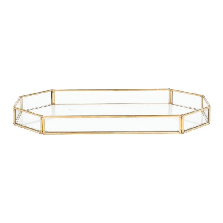 Taca GRAZIA ozdobna złota 27x15x2 cm