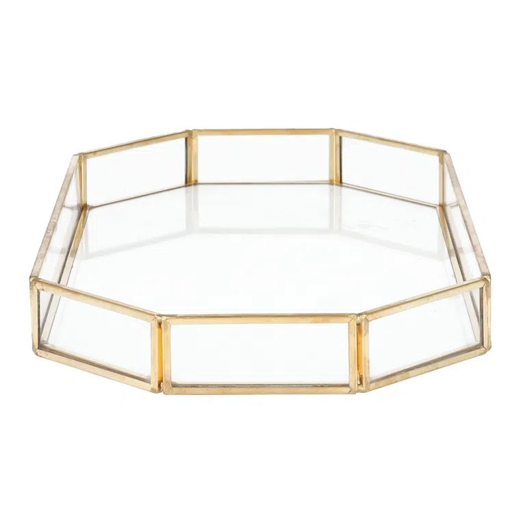 Taca GRAZIA ozdobna złota 27x15x2 cm