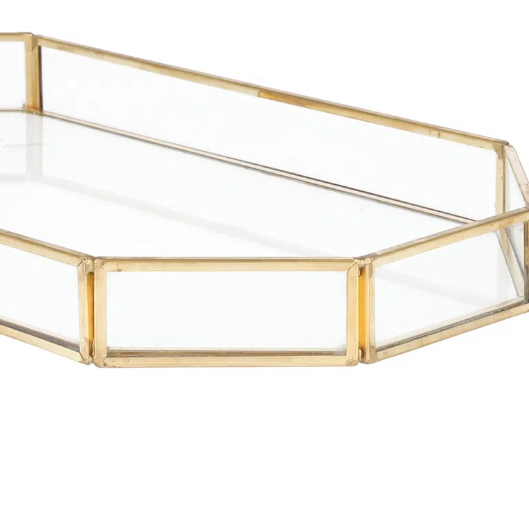 Taca GRAZIA ozdobna złota 27x15x2 cm