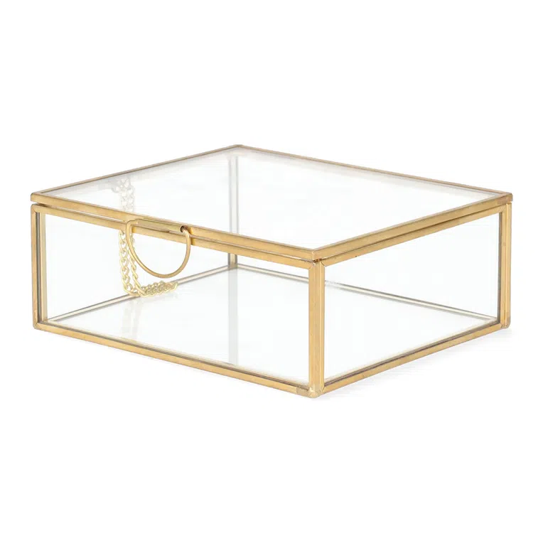 Szkatułka na biżuterię GRAZIA złota 13x11x5 cm