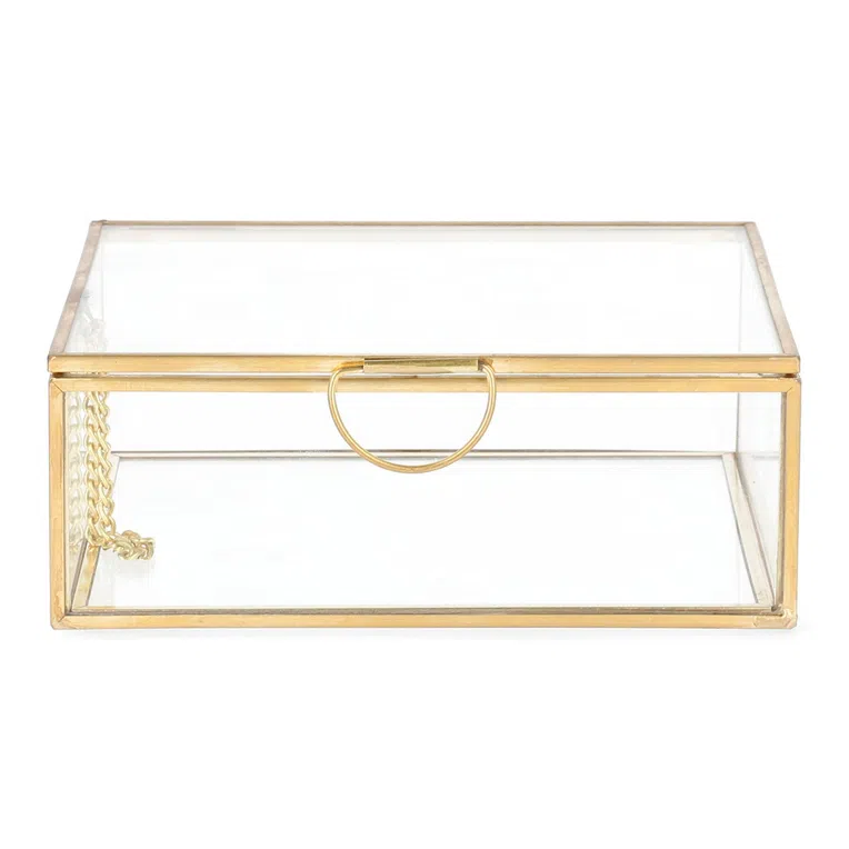 Szkatułka na biżuterię GRAZIA złota 13x11x5 cm