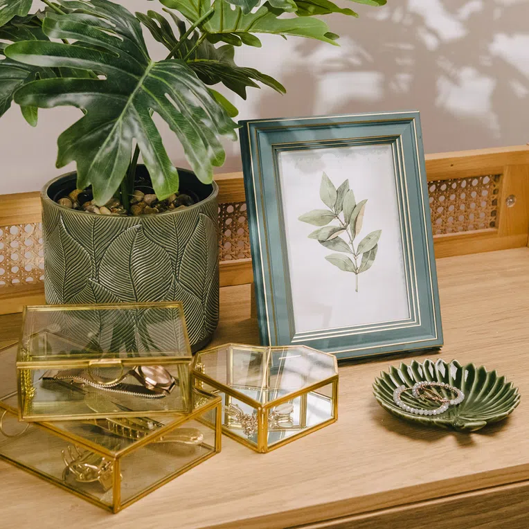 Szkatułka na biżuterię GRAZIA złota 13x11x5 cm