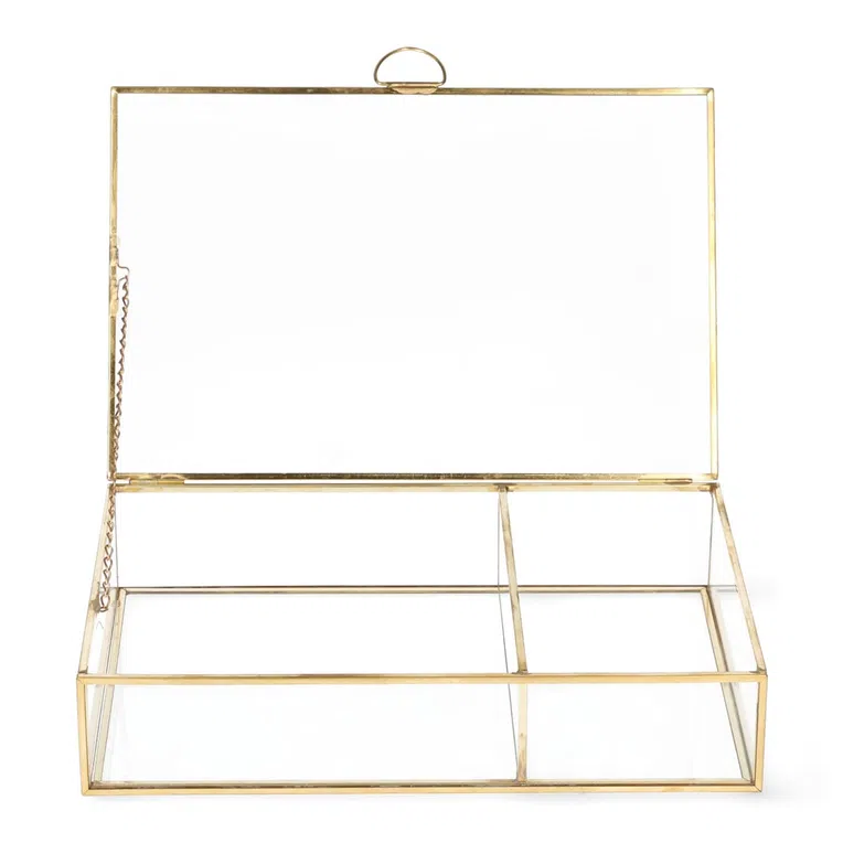 Szkatułka na biżuterię GRAZIA złota 23x15x5 cm