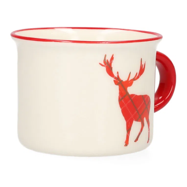 Kubek FLOCON biały z reniferem 0,16 l